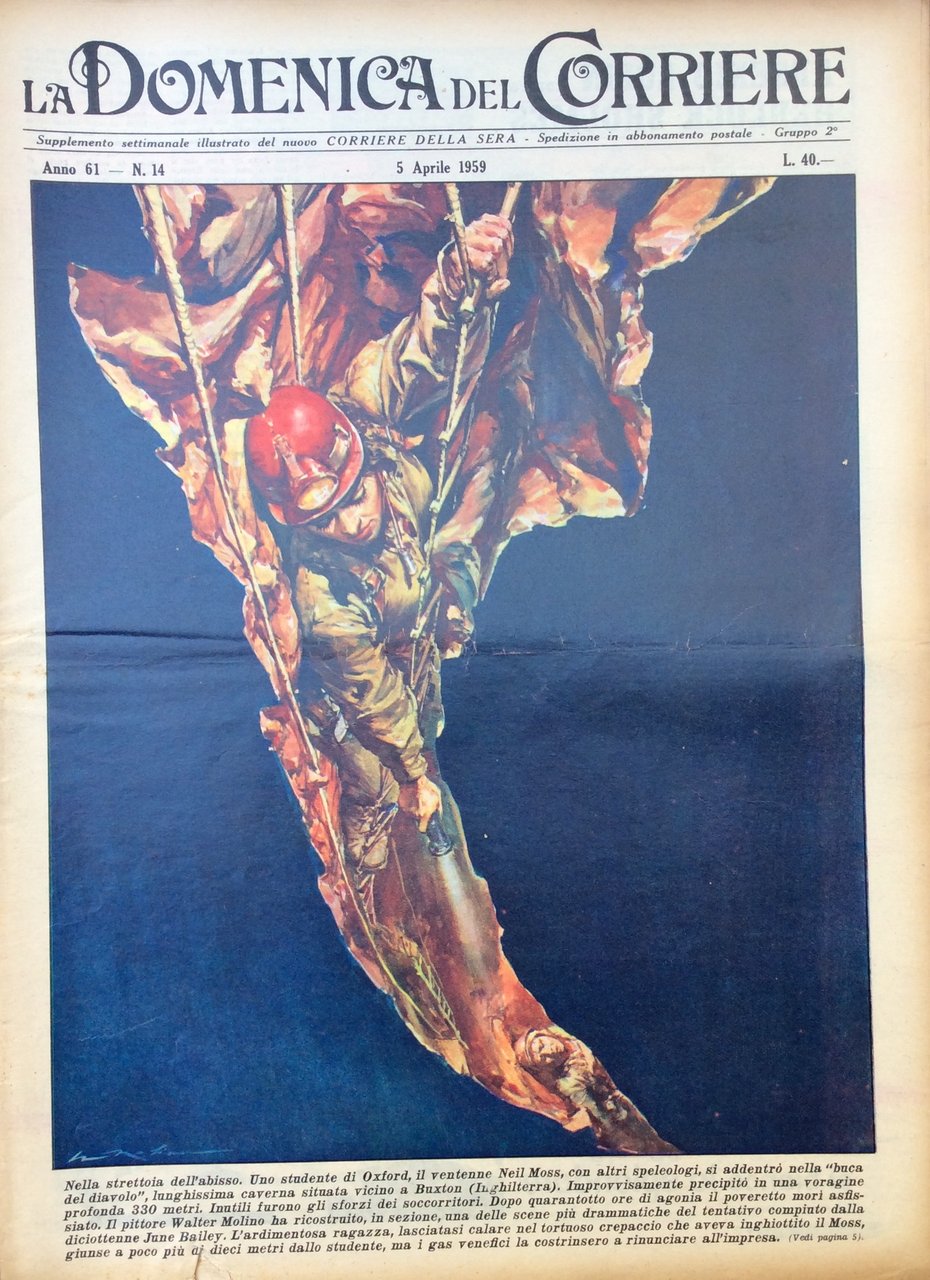 LA DOMENICA DEL CORRIERE. 12 Aprile 1959. Anno 61 - …