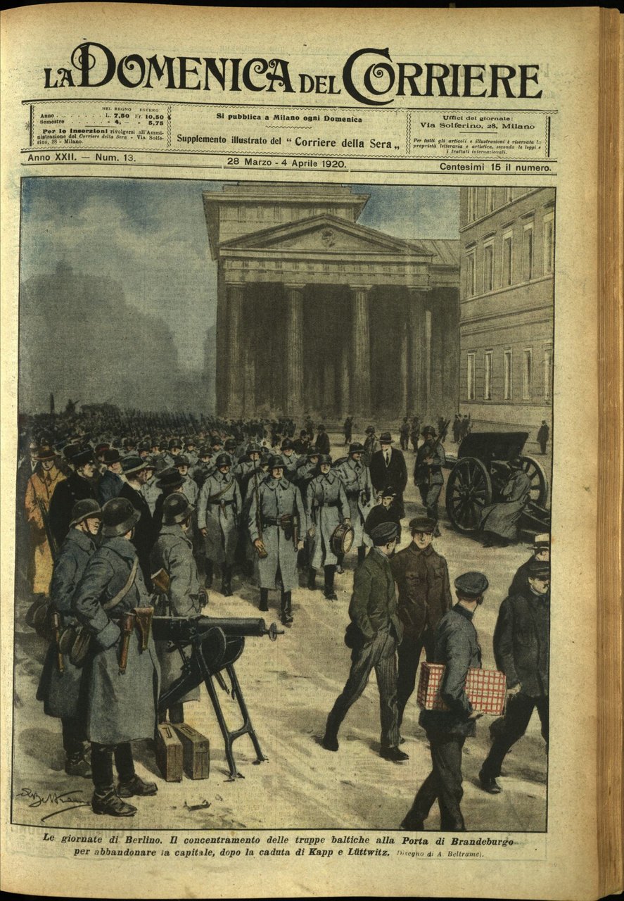 LA DOMENICA DEL CORRIERE. 28 marzo - 4 aprile 1920. …