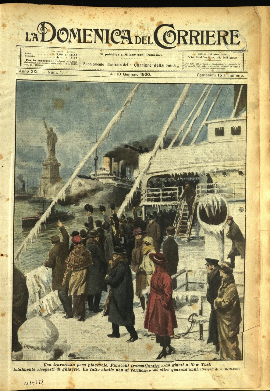 LA DOMENICA DEL CORRIERE. 4 - 10 gennaio 1920. Anno …
