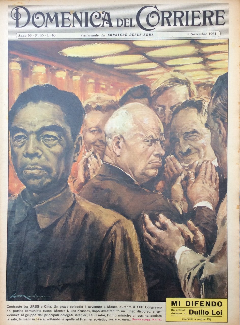 LA DOMENICA DEL CORRIERE 5 Novembre 1961 Anno 63 - … | Immagine principale