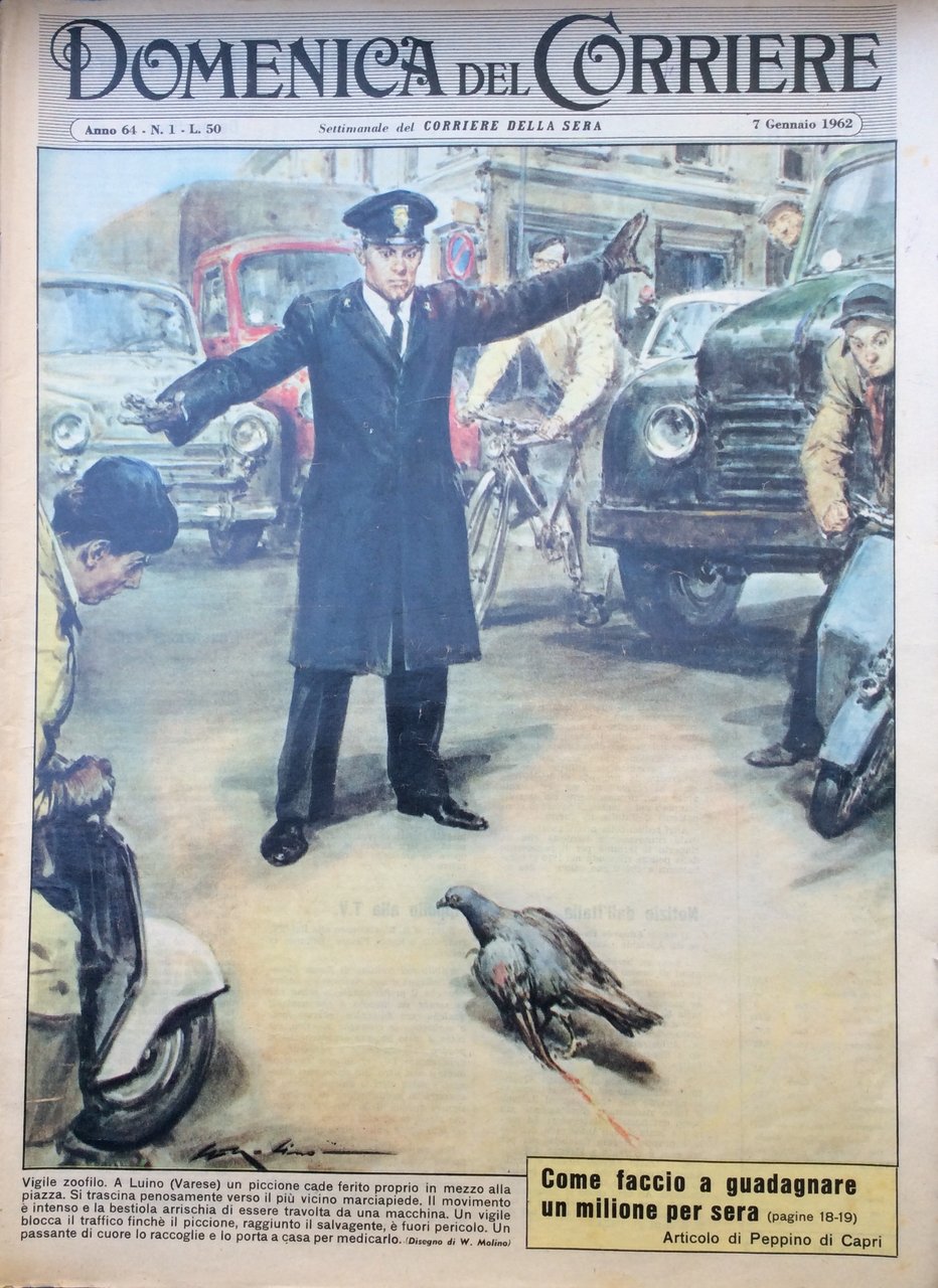 LA DOMENICA DEL CORRIERE 7 Gennaio 1962 Anno 64 - … | Immagine principale