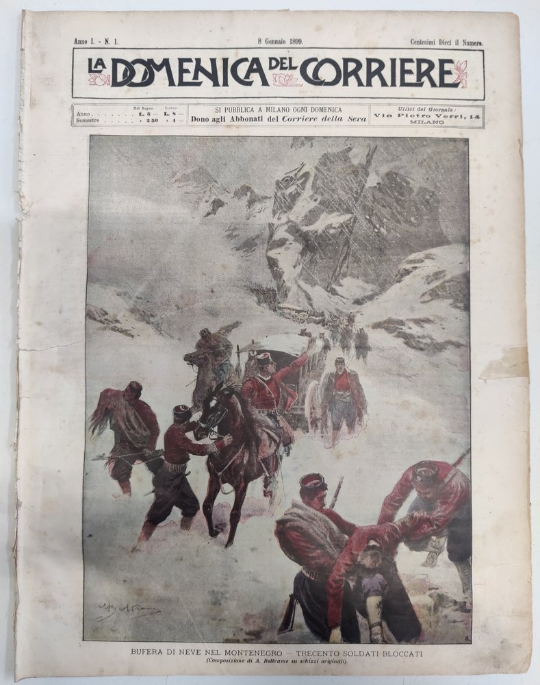 LA DOMENICA DEL CORRIERE. 8 Gennaio 1899. Anno I - …