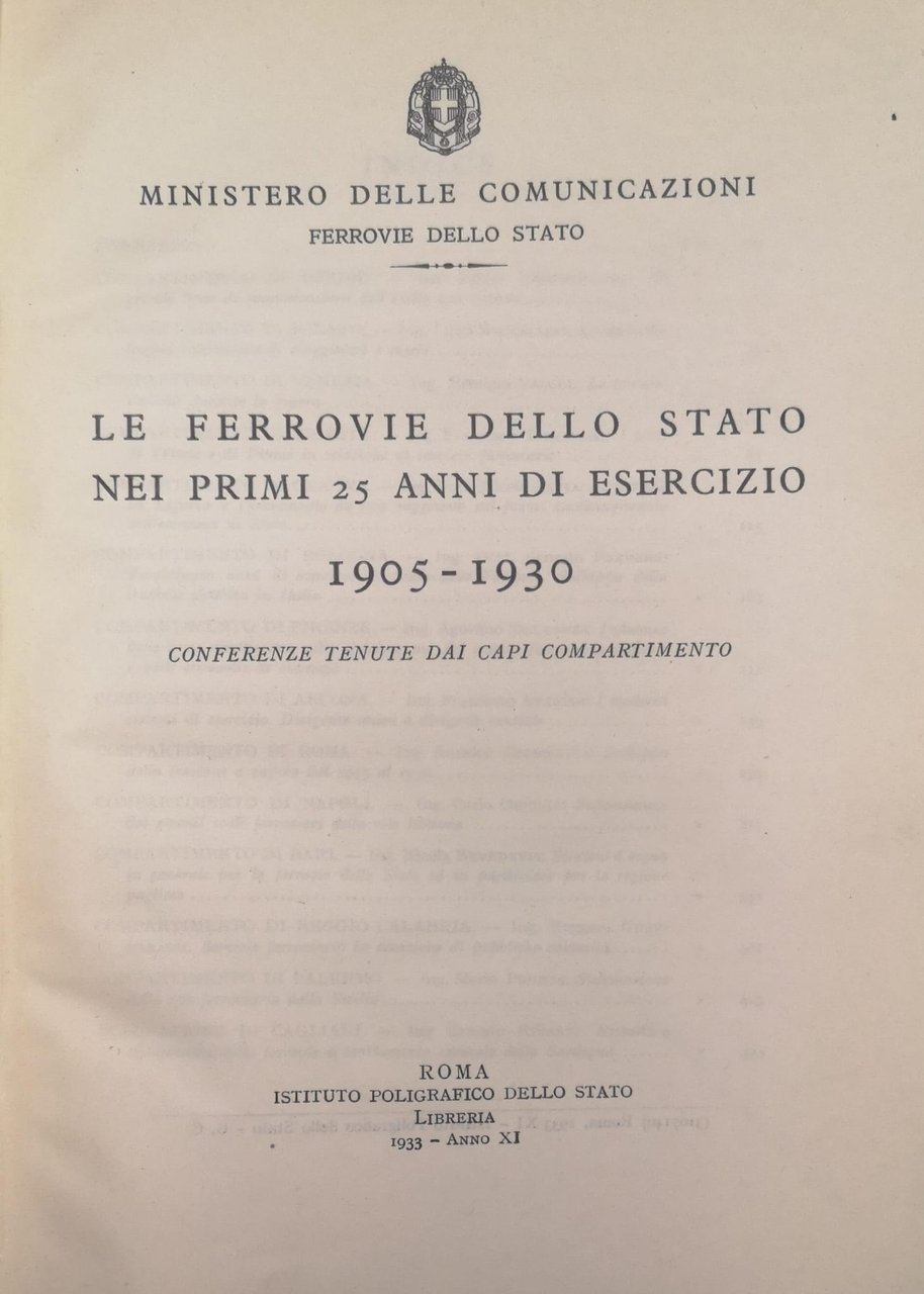 LA GESTIONE DI STATO DELLE FERROVIE ITALIANE. - (1905-1955). Monografie. | Immagine principale