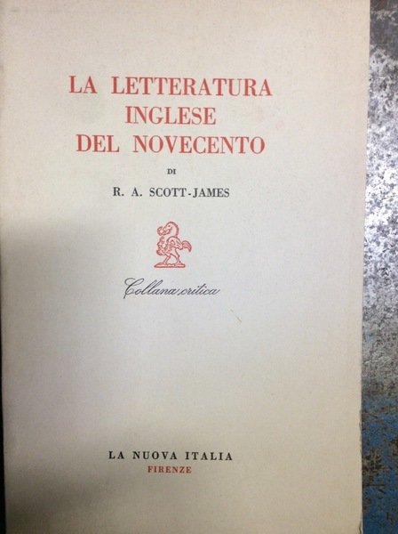 LA LETTERATURA INGLESE DEL NOVECENTO.