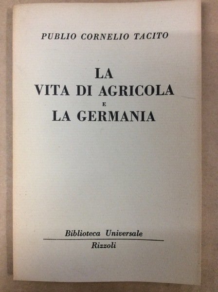 LA VITA DI AGRICOLA - LA GERMANIA.