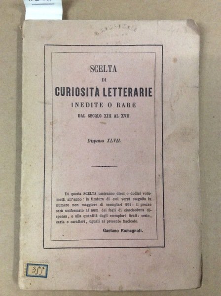 LAMENTO DI FIORENZA. - Con invocazione di tutte le potenze …