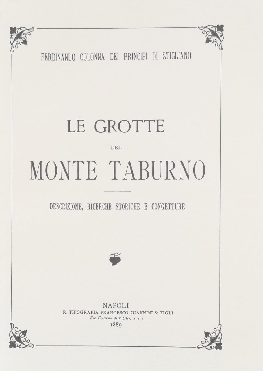 LE GROTTE DEL MONTE TABURNO. DESCRIZIONE, RICERCHE STORICHE E CONGETTURE. | Immagine principale