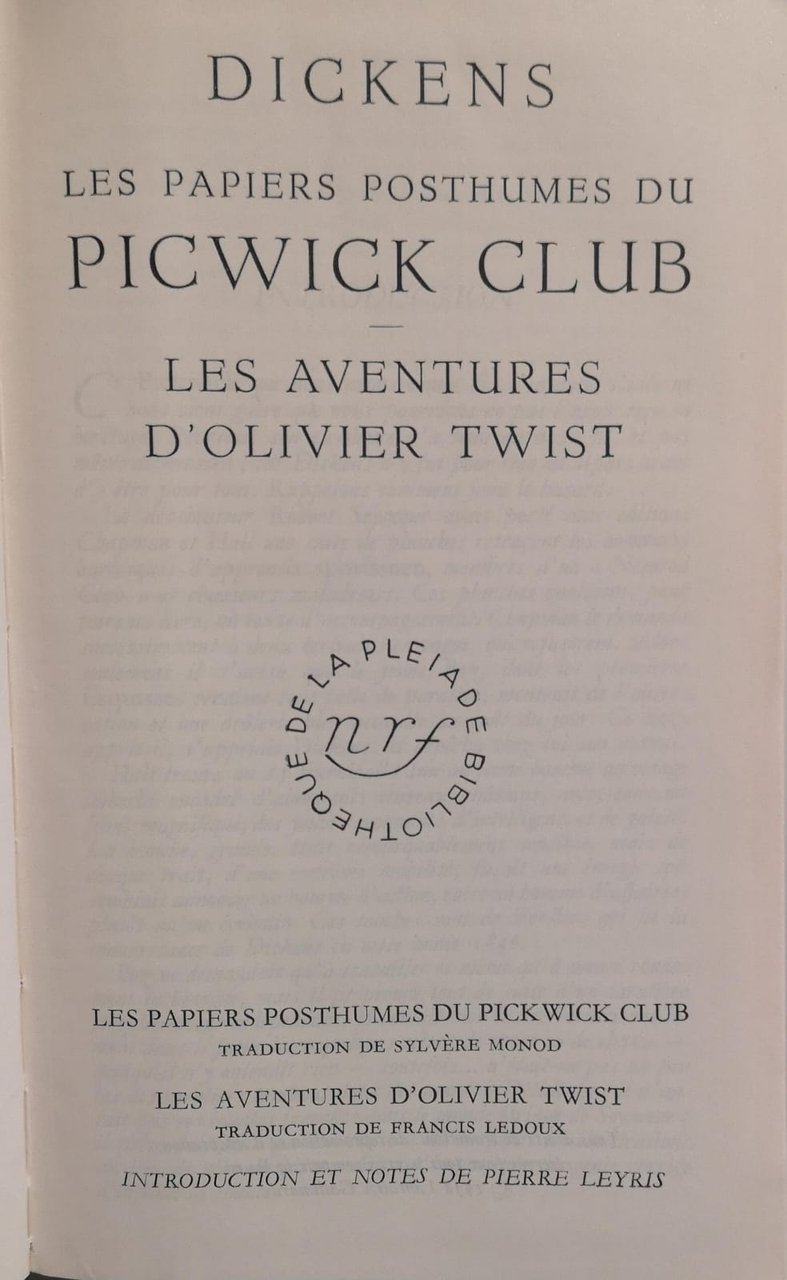 LES PAPIERS POSTHUMES DU PICWICK CLUB. - Les aventures d'Oliver …