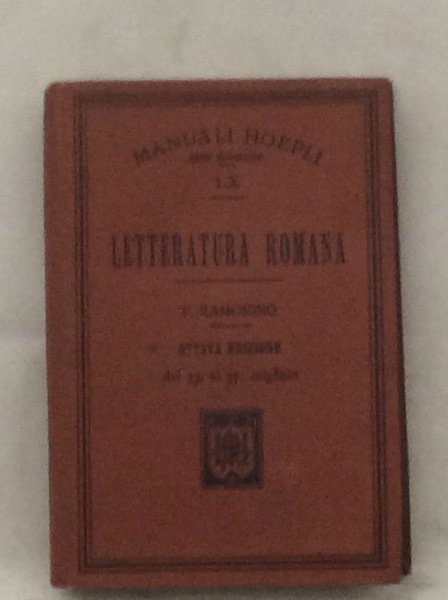 LETTERATURA ROMANA. - Ottava edizione.