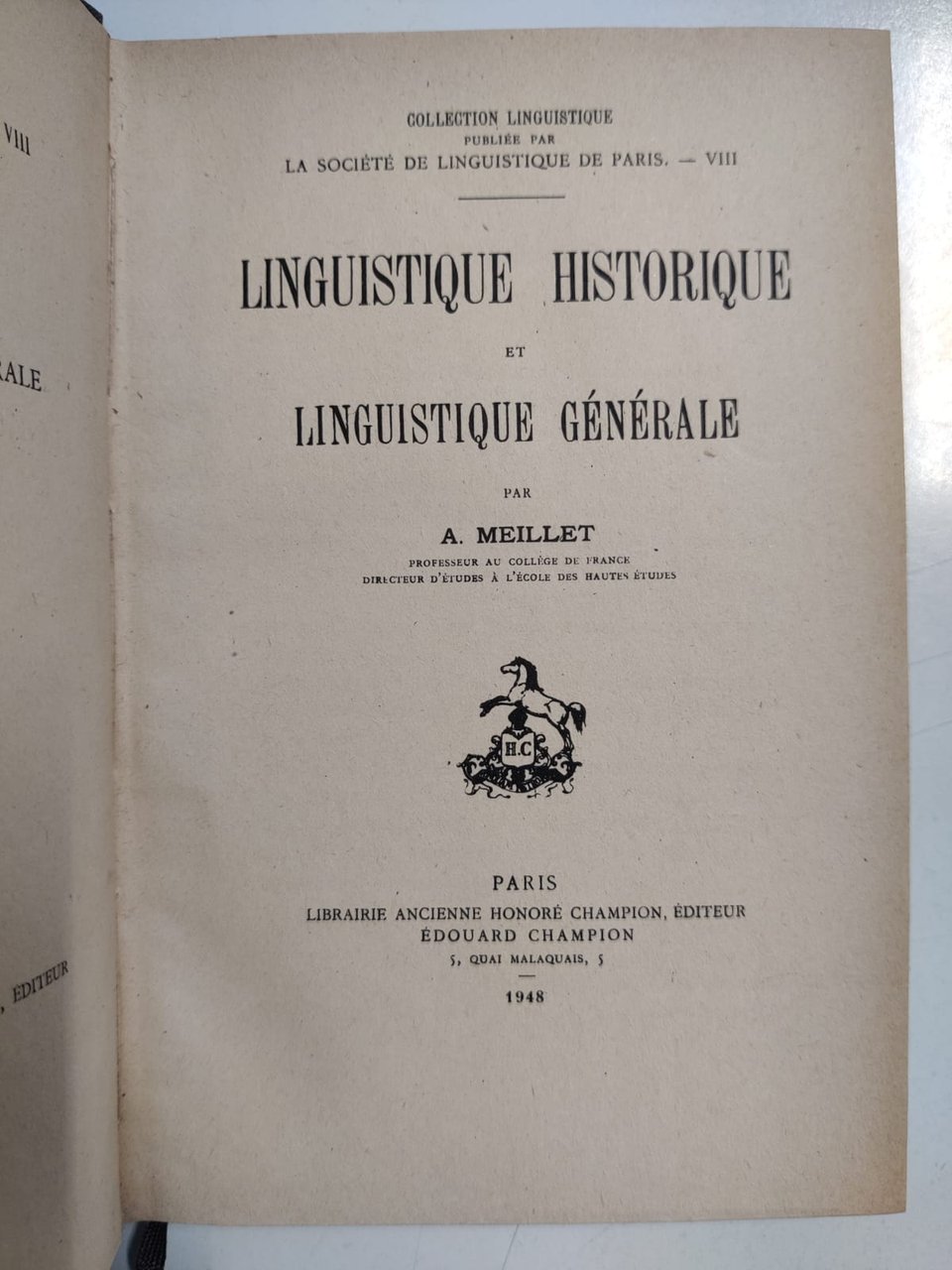 LINGUISTIQUE HISTORIQUE ET LINGUISTIQUE GENERALE.