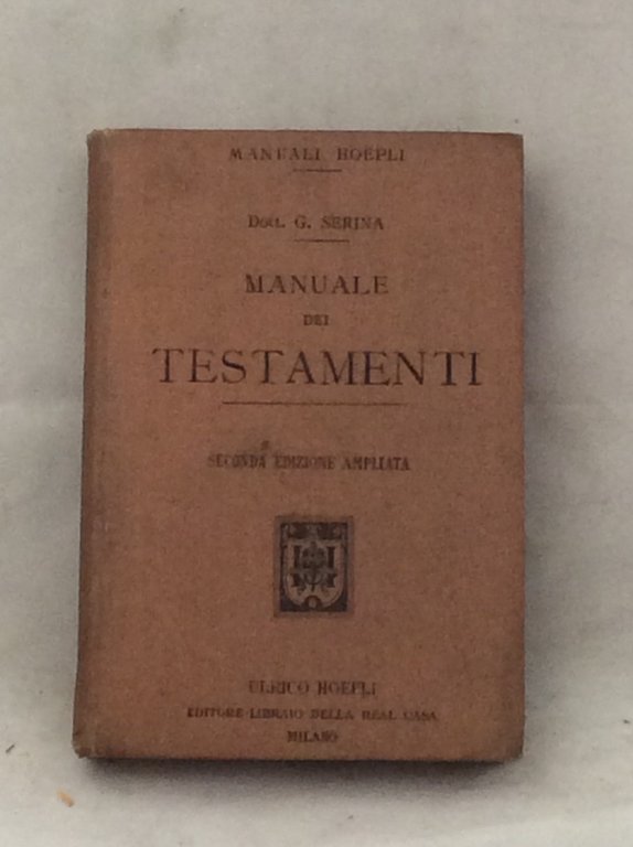 MANUALE DEI TESTAMENTI.