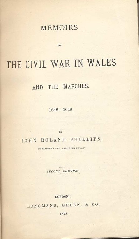 MEMOIRS OF THE CIVIL WAR IN WALES AND THE MARCHES …