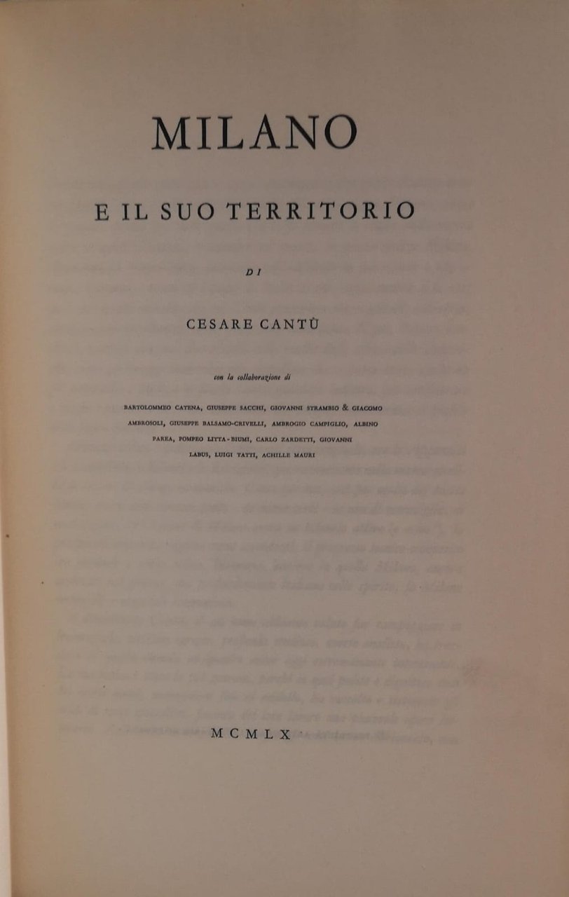 MILANO E IL SUO TERRITORIO. - Con la collaborazione di … | Immagine principale