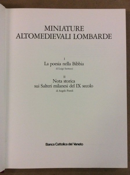 MINIATURE ALTOMEDIEVALI LOMBARDE.