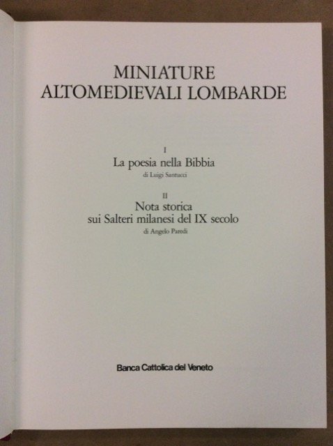 MINIATURE ALTOMEDIEVALI LOMBARDE.