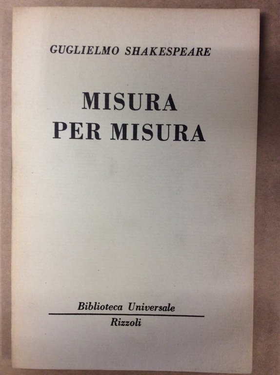 MISURA PER MISURA.