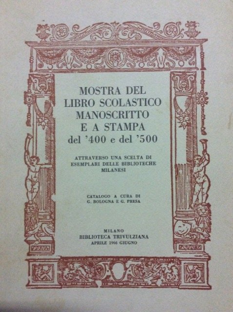 MOSTRA DEL LIBRO SCOLASTICO MANOSCRITTO E A STAMPA DEL '400 …