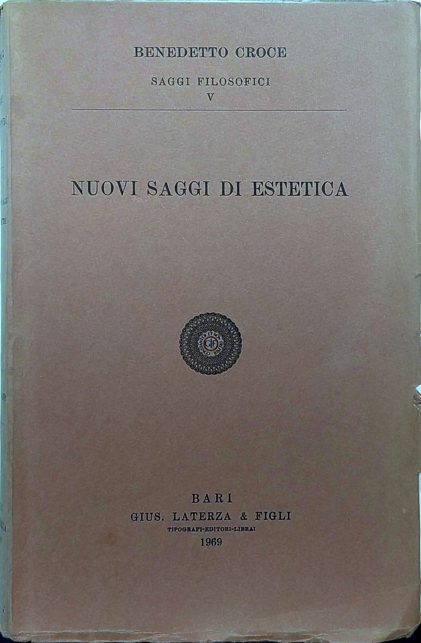 NUOVI SAGGI DI ESTETICA. - Saggi filosofici: vol. V. | Immagine principale