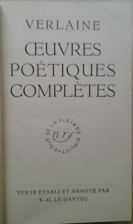 OEUVRES POETIQUES COMPLETES.