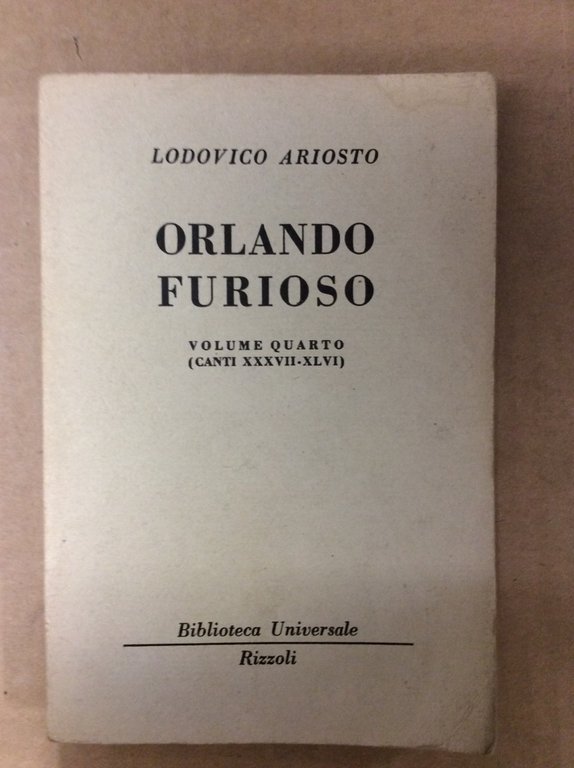 ORLANDO FURIOSO. VOLUME QUARTO.