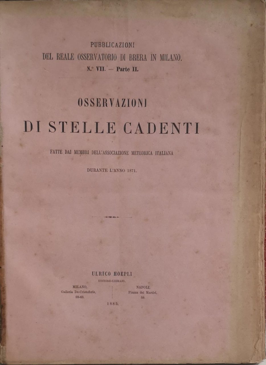 OSSERVAZIONI DI STELLE CADENTI FATTE DAI MEMBRI DELL'ASSOCIAZIONE METEORICA ITALIANA … | Immagine principale