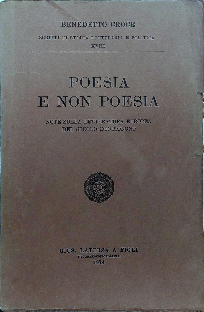 POESIA E NON POESIA. - Note sulla letteratura europea del …