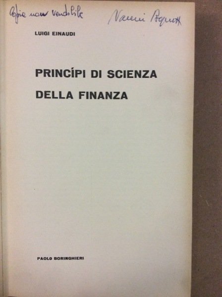 PRINCIPI DI SCIENZA DELLA FINANZA.