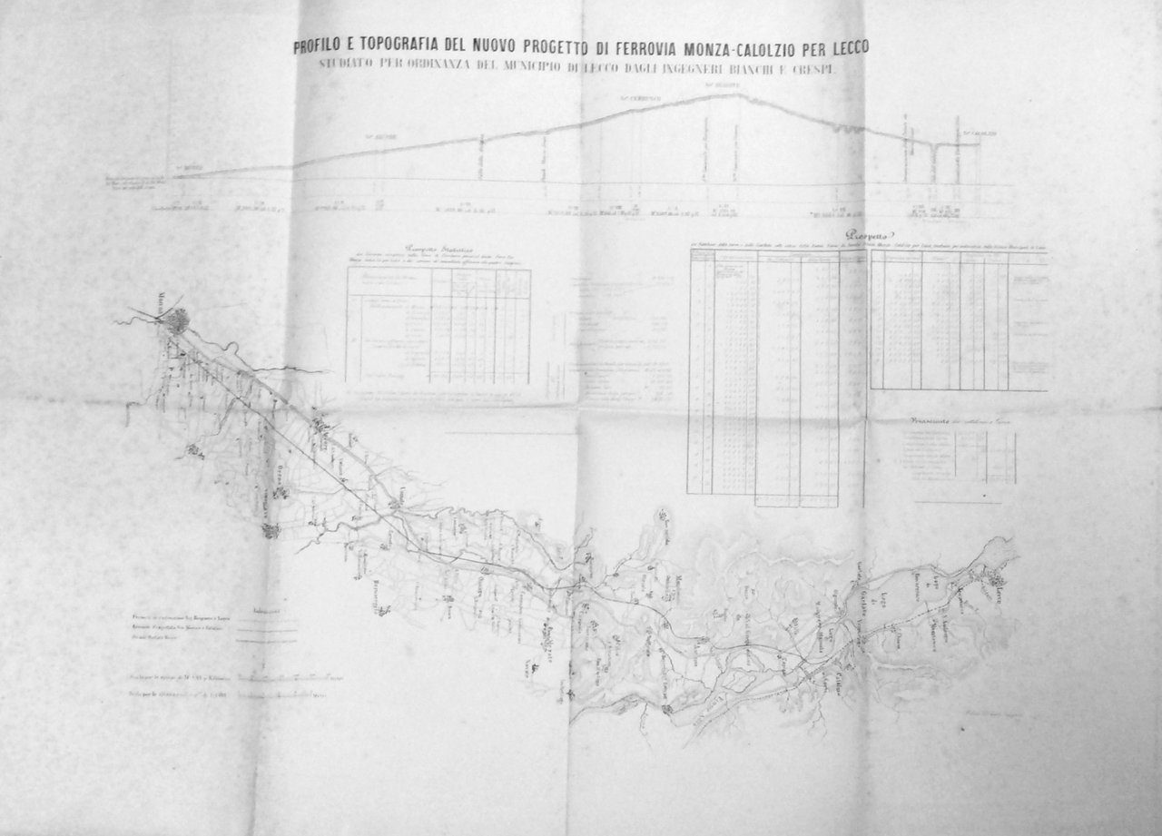 PROFILO E TOPOGRAFIA DEL NUOVO PROGETTO DI FERROVIA MONZA-CALOLZIO PER … | Immagine principale