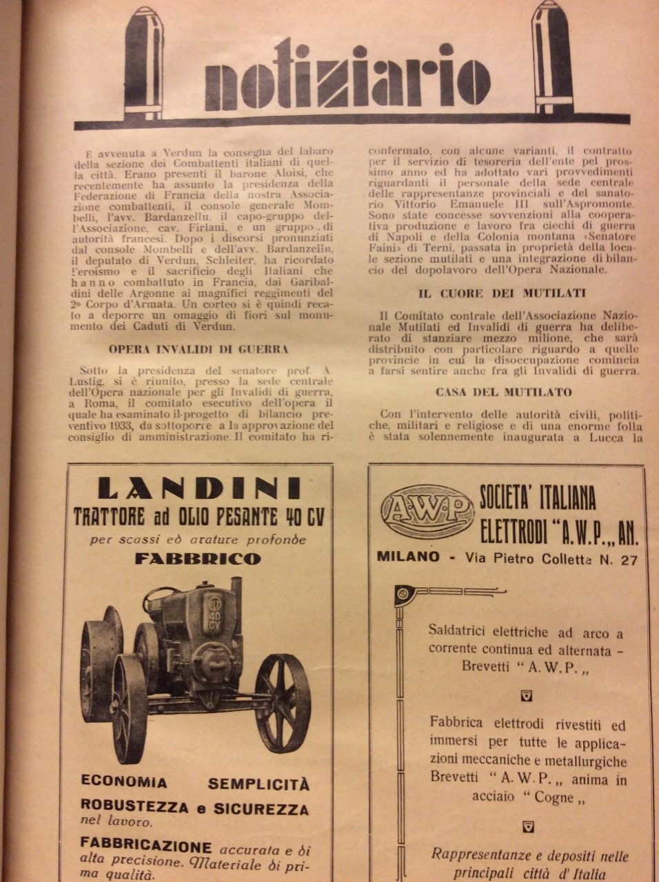 RASSEGNA DEI COMBATTENTI. 1933. - Direttori Bruno Biagi, Attilio Frescura. | Immagine principale