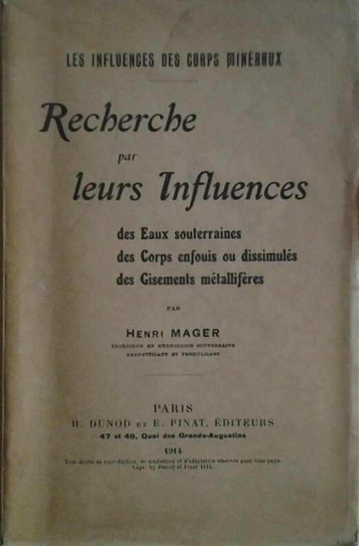 RECHERCHE PAR LEURS INFLUENCES DES EAUX SOUTERRAINES DES CORPS ENFOUIS …