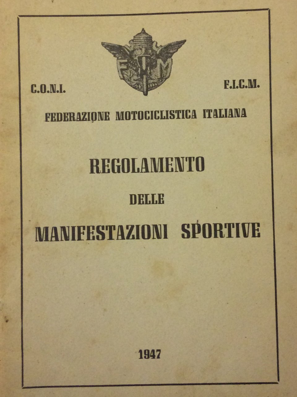 REGOLAMENTO DELLE MANIFESTAZIONI SPORTIVE. - Compilazione della Commissione Sportiva Nazionale. | Immagine principale