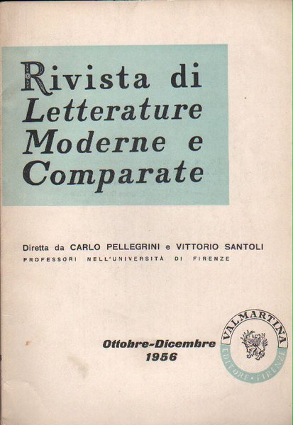 RIVISTA DI LETTERATURE MODERNE E COMPARATE. ANNATA 1956.