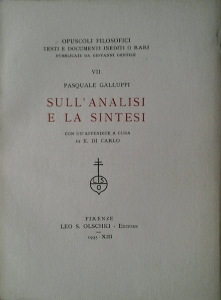 SULL'ANALISI E LA SINTESI.