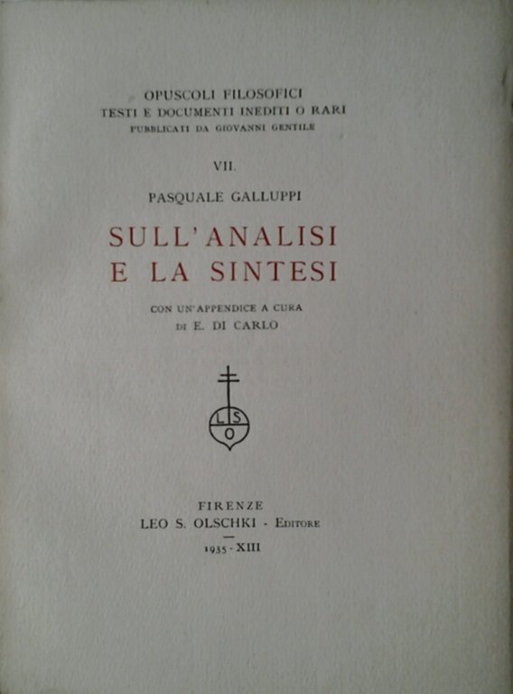 SULL'ANALISI E LA SINTESI.