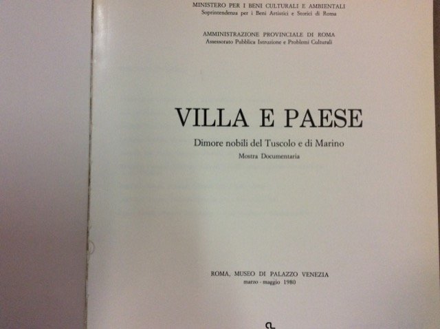 VILLA E PAESE. - Dimore nobili del Tuscolo e di …