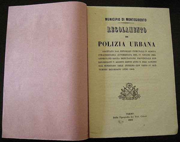 Regolamento di polizia urbana.