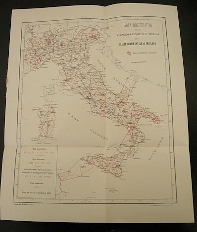 Carta dimostrativa della triangolazione di 1? ordine dell'Italia continentale ed …