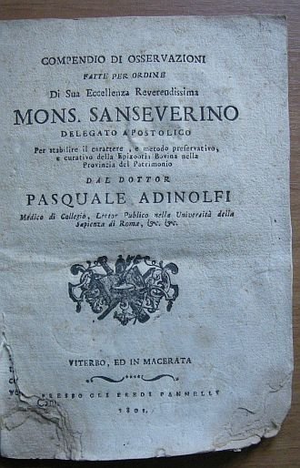 Compendio di osservazioni fatte per ordine di Sua Eccellenza Reverendissima …