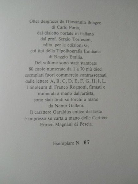 Olter desgrazzi di Giovannin Bongee
