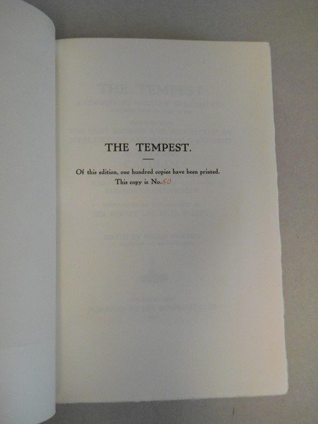 The Tempest. Reprinted from the folio of 1623 together with …