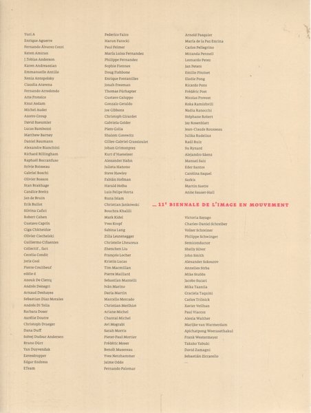 Onzième Biennale de l'image en mouvement