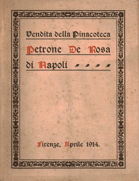 Vendita della Pinacoteca Petrone De Rosa di Napoli