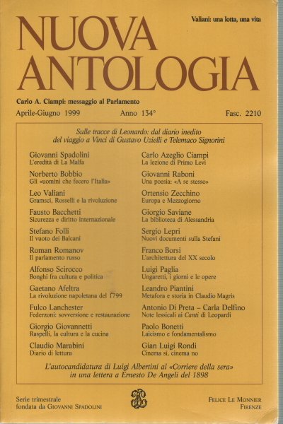 Nuova Antologia Aprile-Giugno 1999 Vol. 582 Fasc. 2210