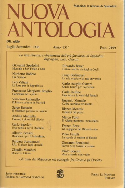 Nuova Antologia Luglio- Settembre 1996 Vol. 577 Fasc. 2199