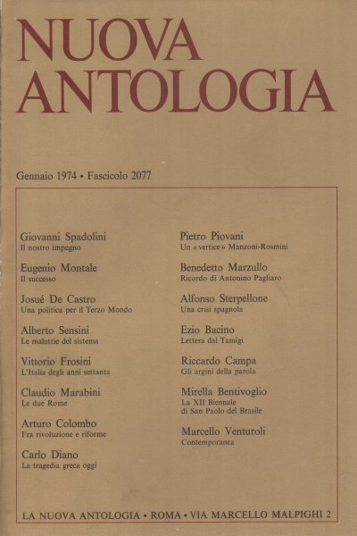 Nuova Antologia. Gennaio 1974, Fascicolo 2077