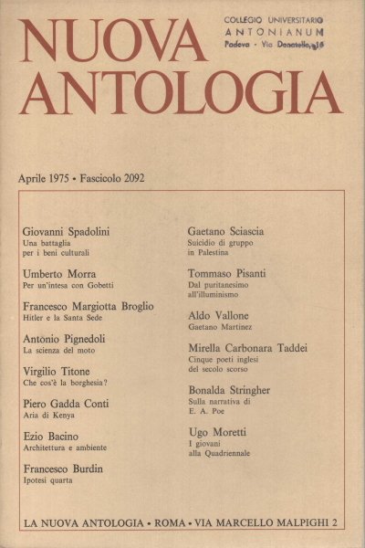 Nuova Antologia. Aprile 1975, Fascicolo 2092