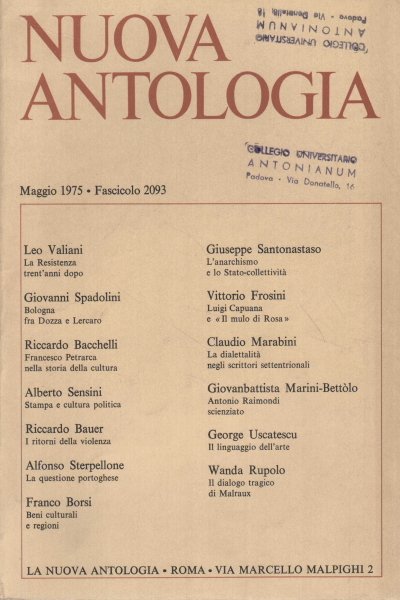 Nuova Antologia. Maggio 1975, Fascicolo 2093