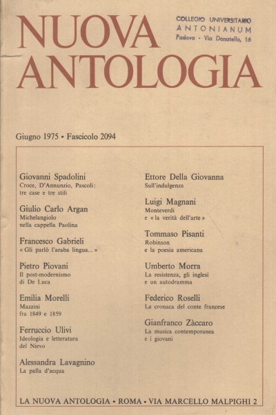 Nuova Antologia. Giugno 1975, Fascicolo 2094