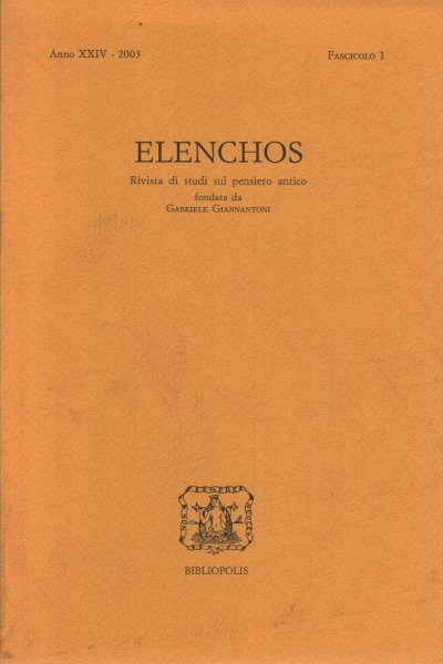 Elenchos, Anno XXIV - 2003, Fascicolo 1