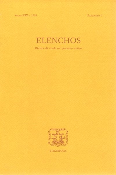Elenchos, Anno XIX - 1998, Fascicolo 1